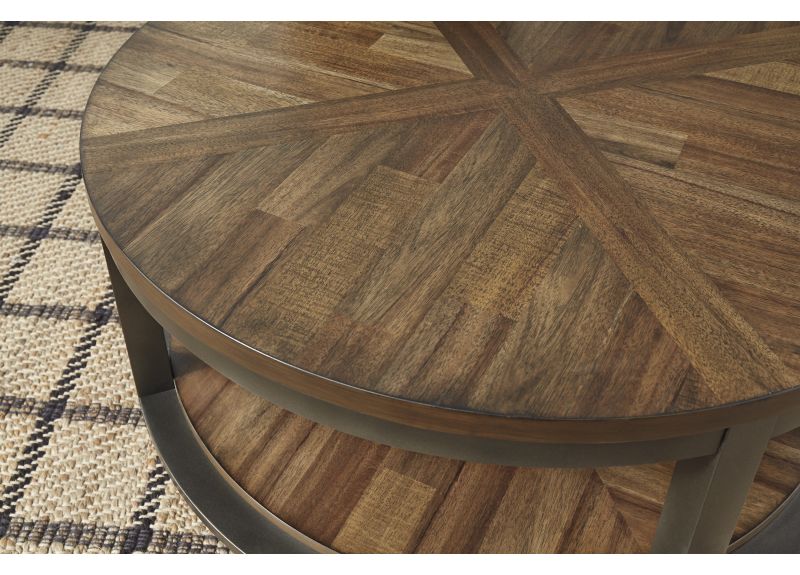 Doreen 3 Piece Circular Wooden Coffee & Side Table Set
